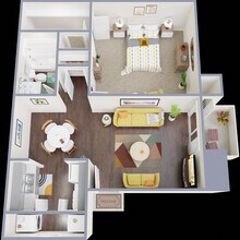 1 Bedroom / 1 Bathroom Silver 409 floor plan